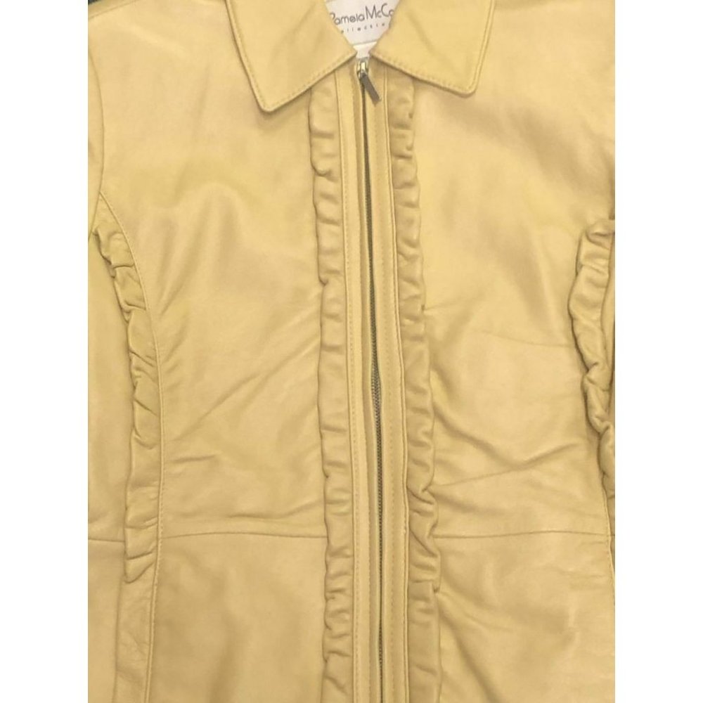 Pamela McCoy Collections leather jacket coat SIZE SMALL - Picture 5 of 5